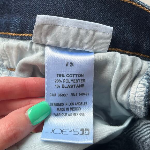 Joe's Jeans Dark Wash Distressed Bobby Mid Rise Tapered Boyfriend Jean Size W24 - Picture 12 of 14